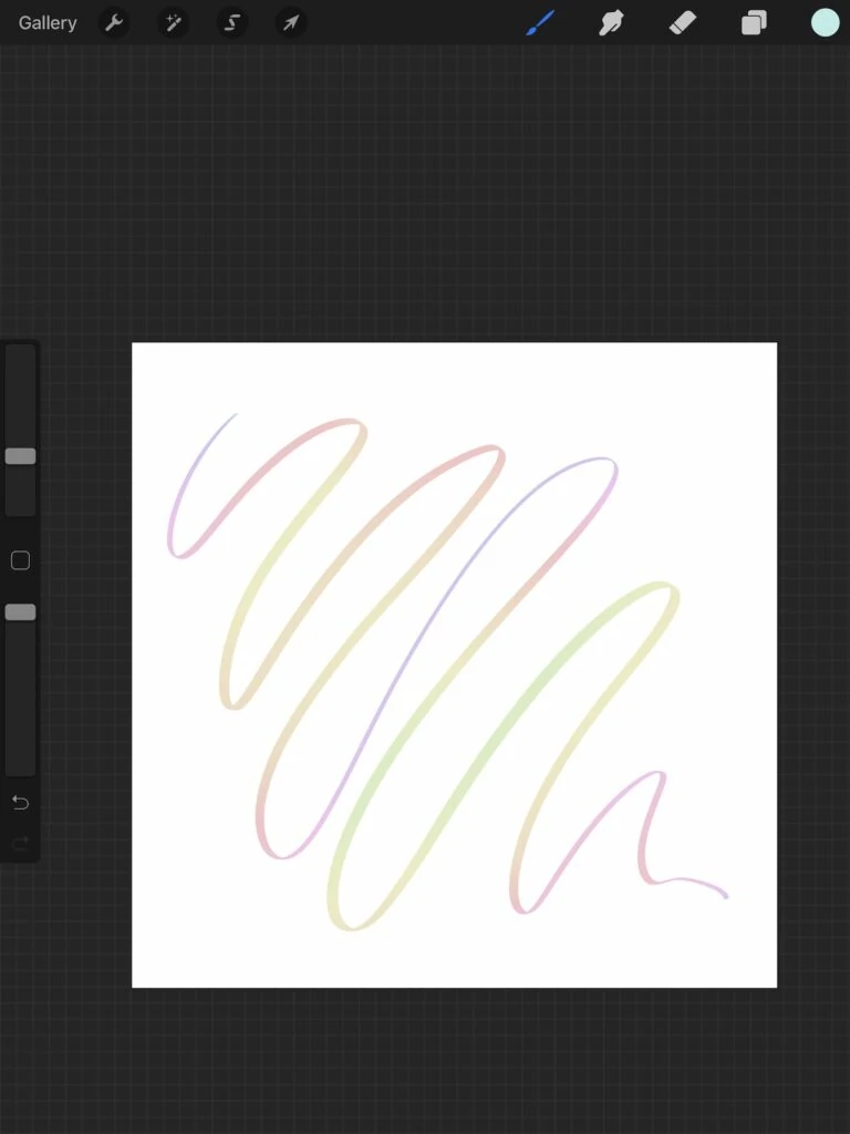 pastel rainbow line in procreate