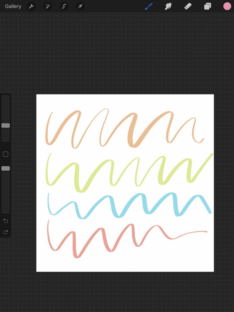 different colored lines in procreate