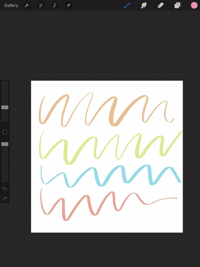 different colored lines in procreate