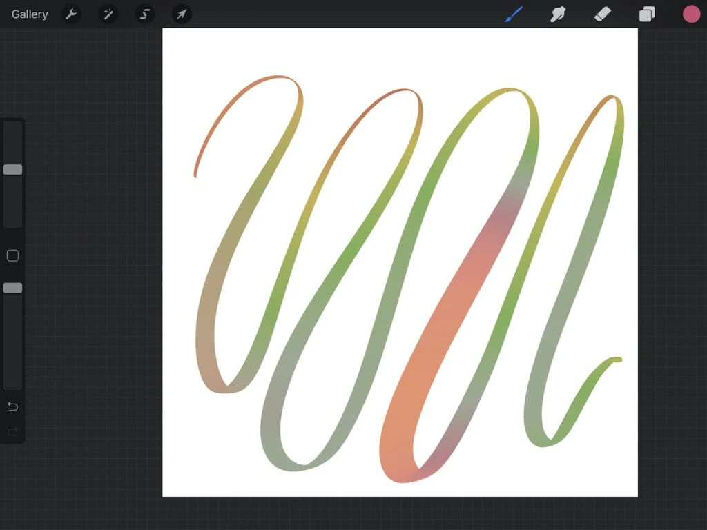 colorful rainbow stroke on Procreate