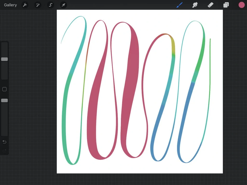 color shifting line in procreate