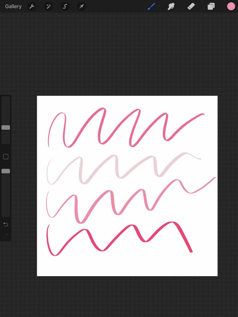 pink lines in Procreate