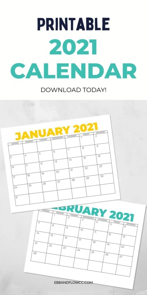 pin image - 2021 calendar pages with text overlay