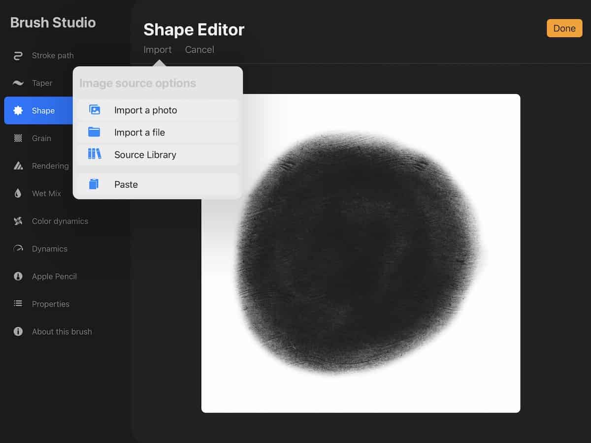 showing how to paste canvas in procreate
