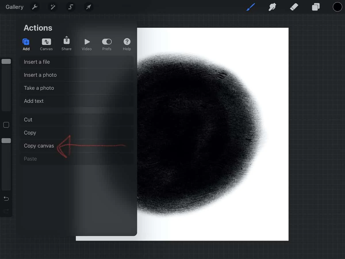 showing how to copy canvas in procreate