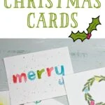 pin image - watercolor Christmas cards on table