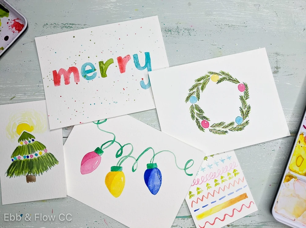Easy DIY Watercolor Christmas Cards to Make