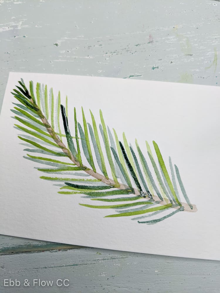 finished pine needle branch