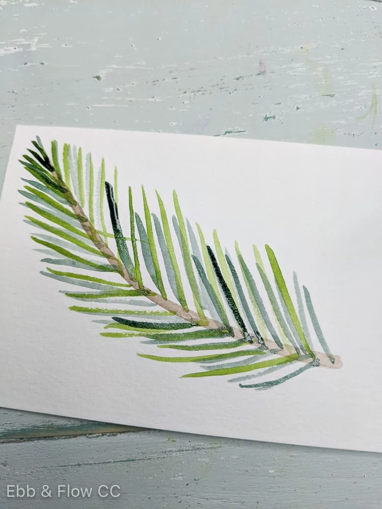 finished pine needle branch