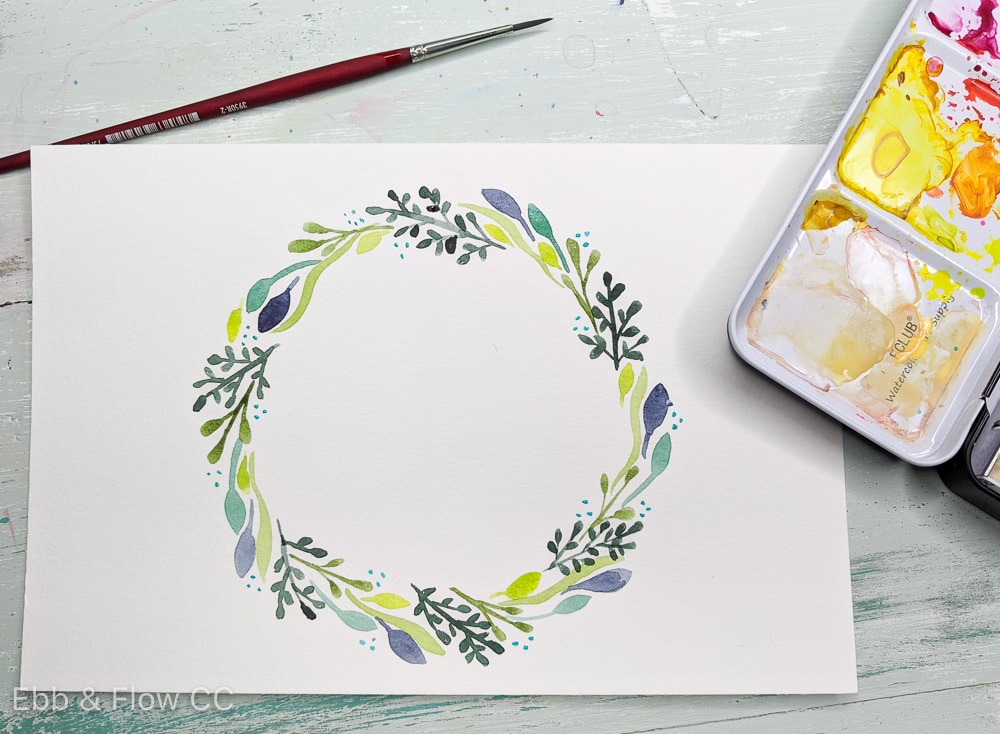 painted watercolor wreath