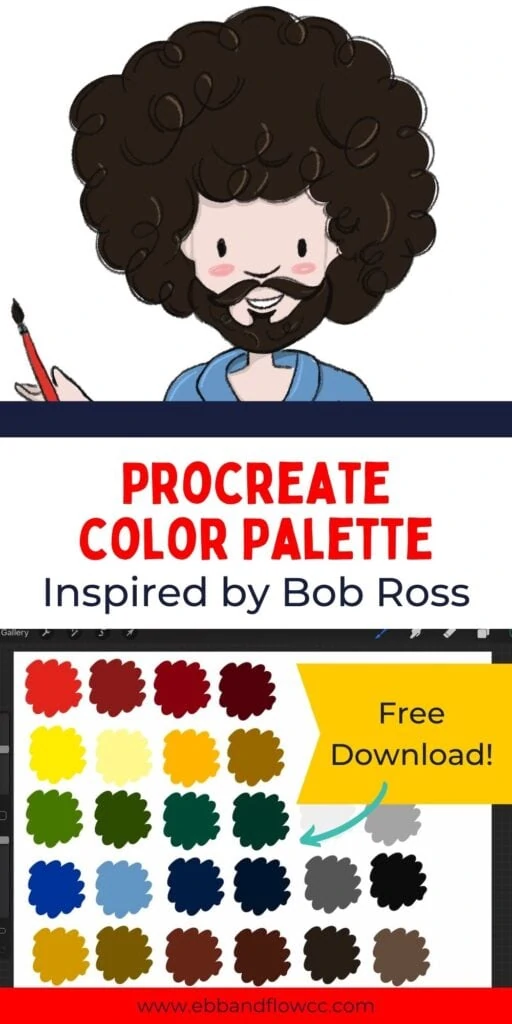 Download a Bob Ross Color Palette for Procreate - EbbandFlowCC