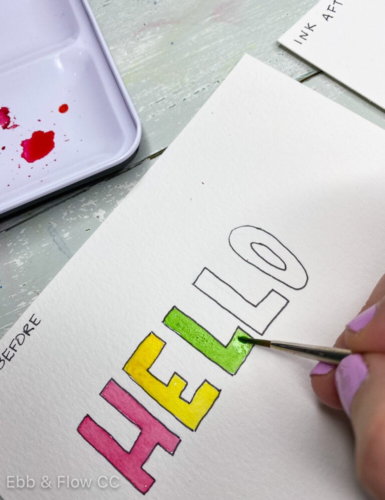 Should You Ink Before or After Watercolor? Ebb and Flow Creative Co
