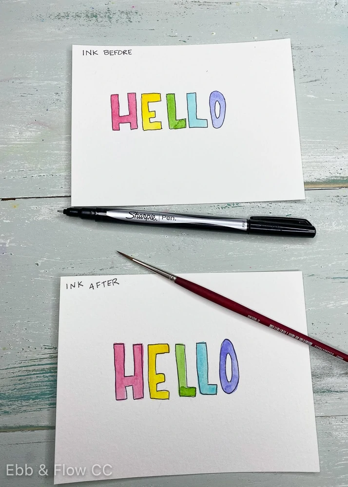 watercolor "hello" cards 