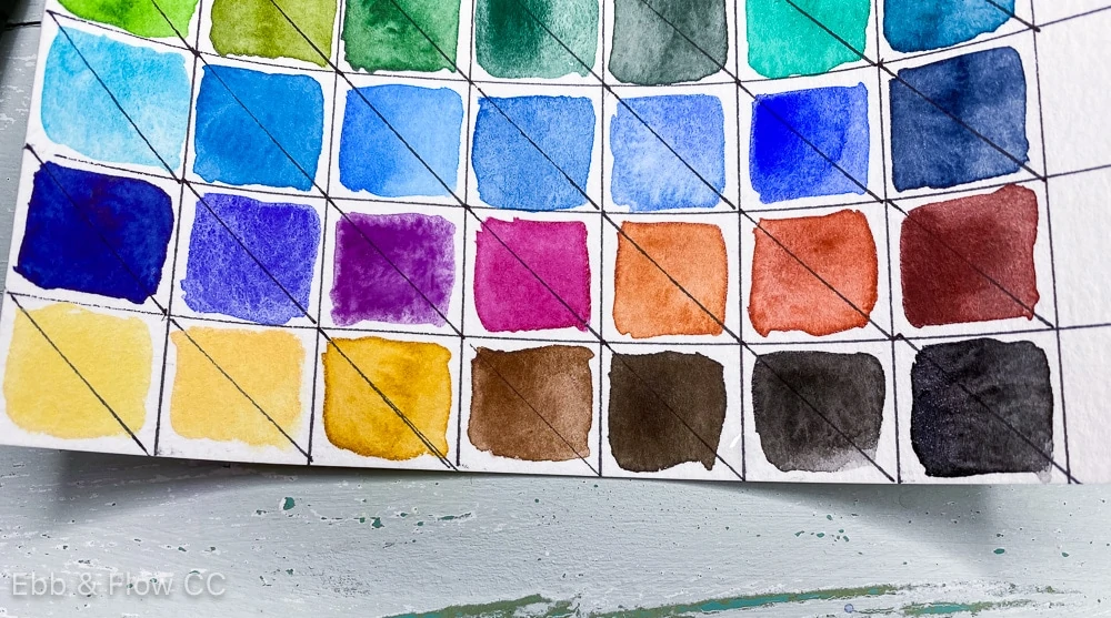 close up of slightly opaque watercolor colors