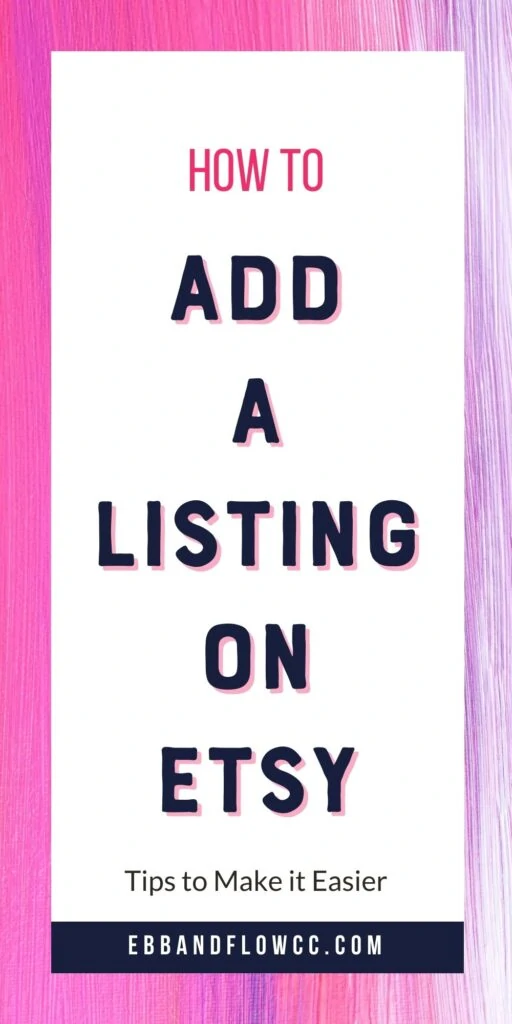 painted background with text: How to add a listing on Etsy