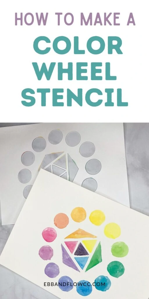 pin image - color wheel stencil with painted color wheel
