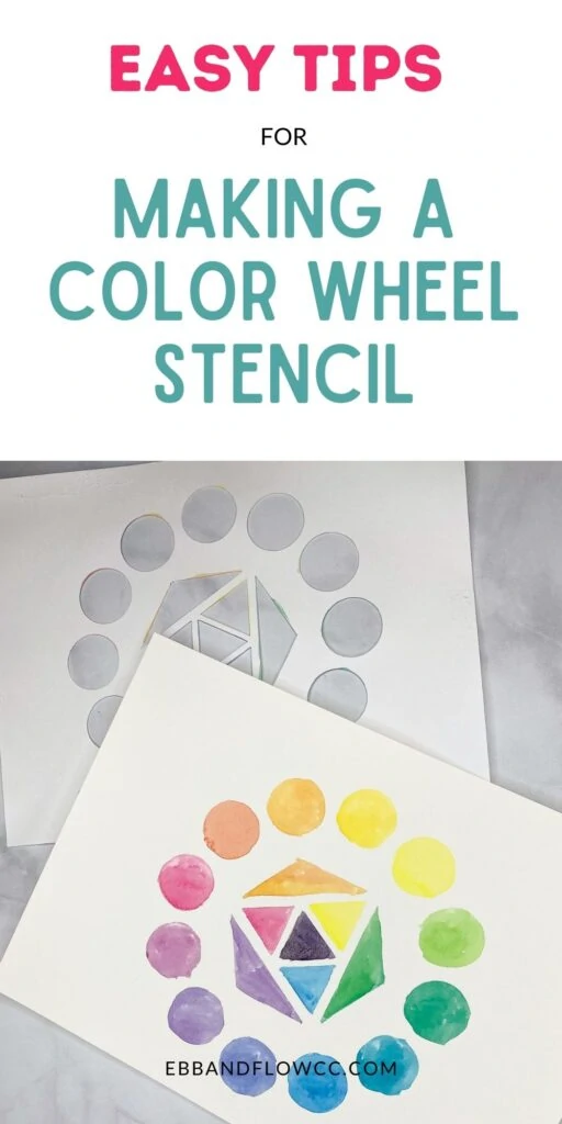 pin image - cut stencil of color wheel with painting