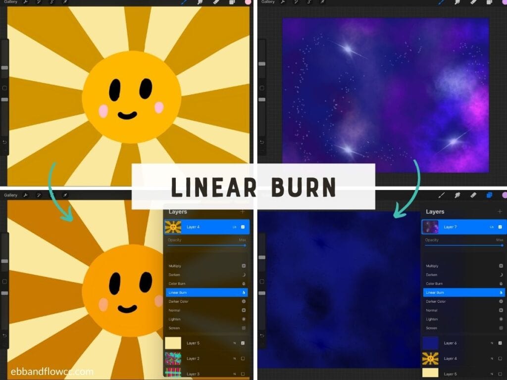 linear burn procreate blend mode