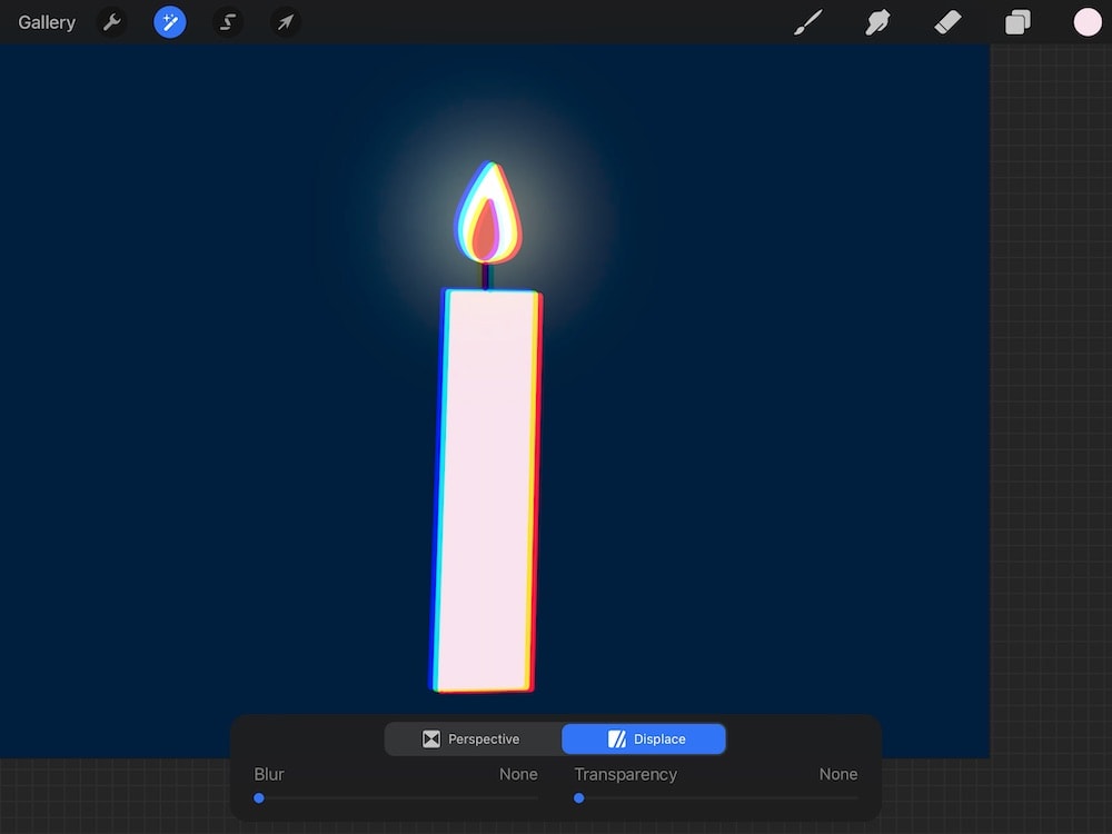 subtle chromatic aberration of candle illustration