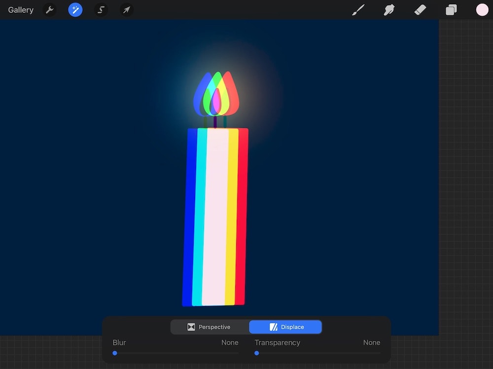 chromatic aberration on candle illustration