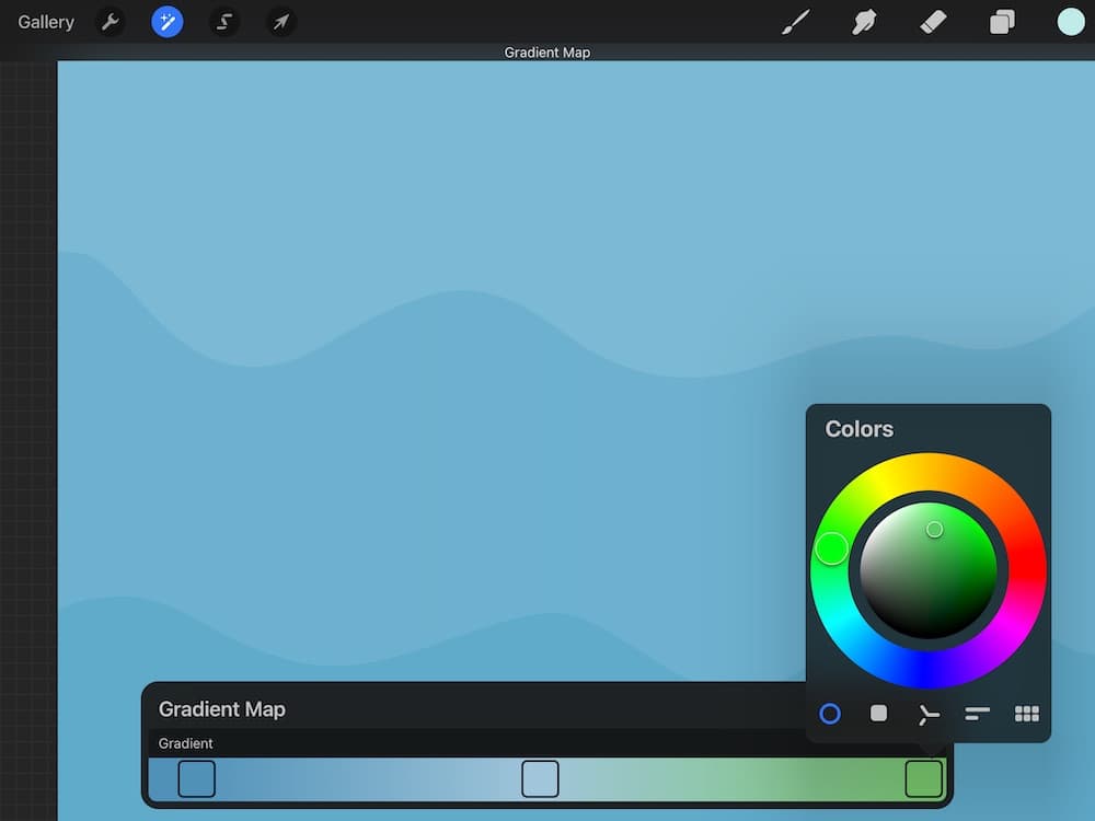 making gradient color palette in Procreate