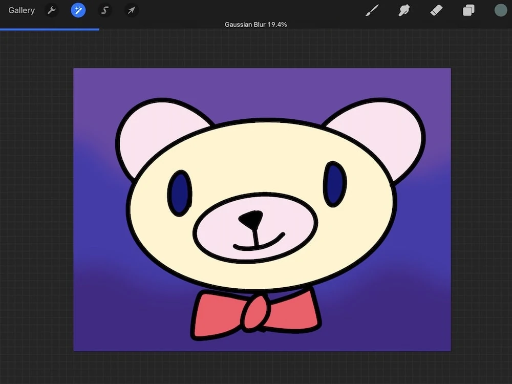 bear with gradient background with gaussian blur