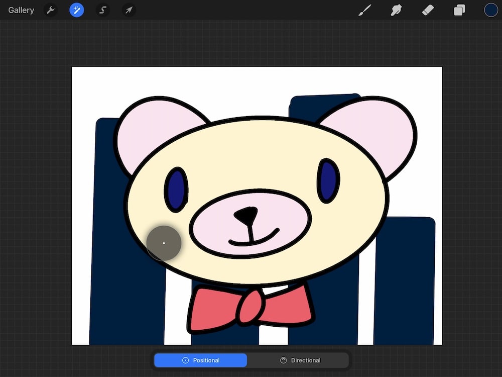 adding blur to background of illustration of bear