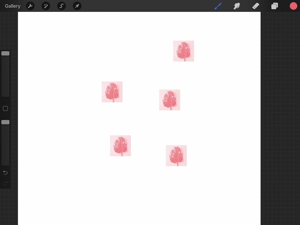 a stamp brush with a square background