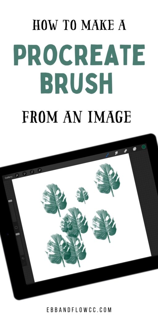 ipad with screenshot of leaf brush