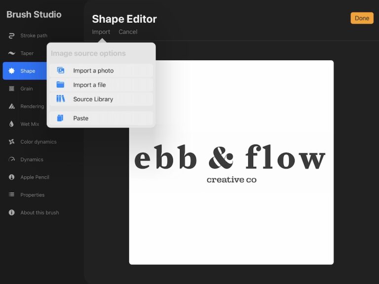 How to Make a Watermark Brush in Procreate Ebb and Flow Creative Co