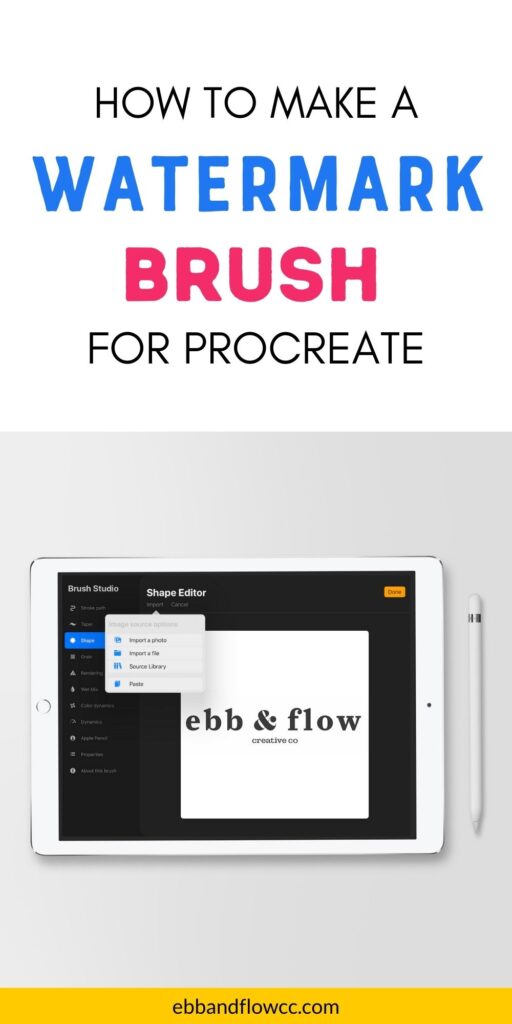 pin image - ipad with logo for Ebb and Flow Creative Co