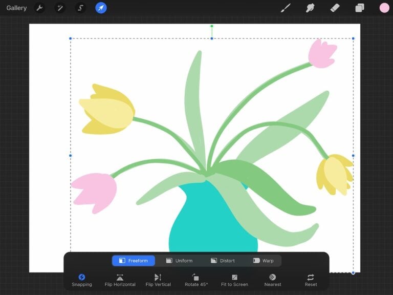 Using Selection and Transform in Procreate Ebb and Flow Creative Co