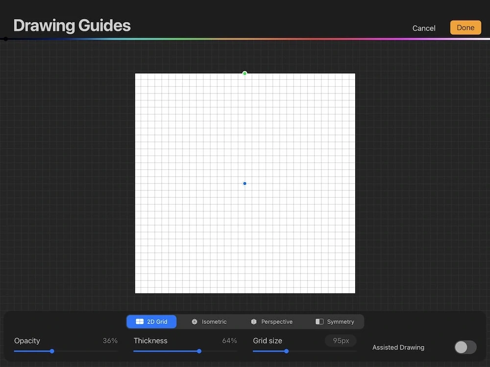 drawing guide in procreate