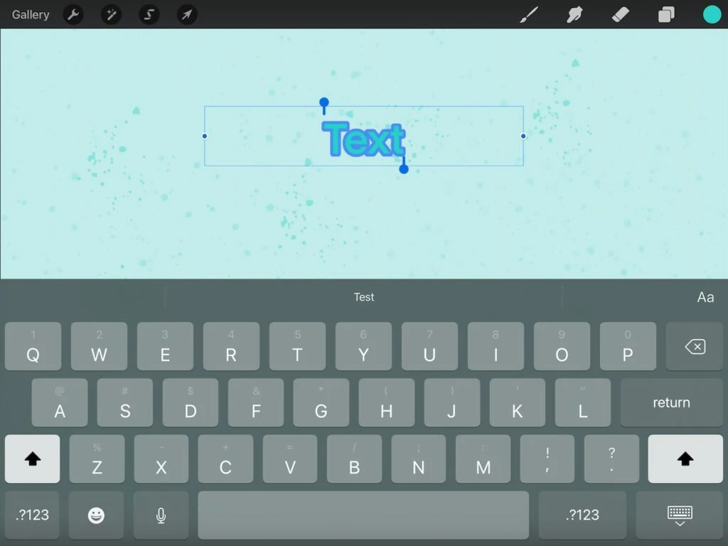 "text" on aqua background