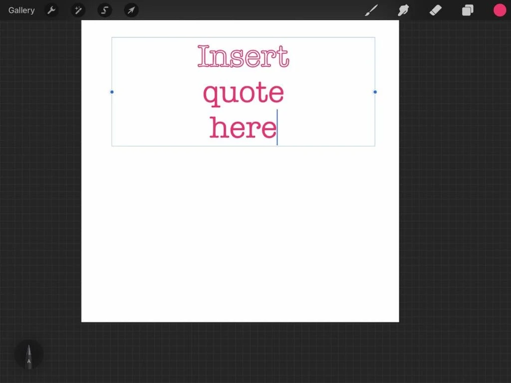 outline text in procreate