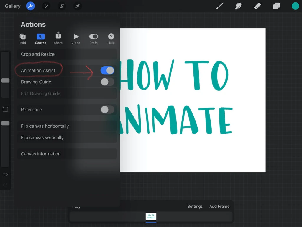 animation assist in procreate