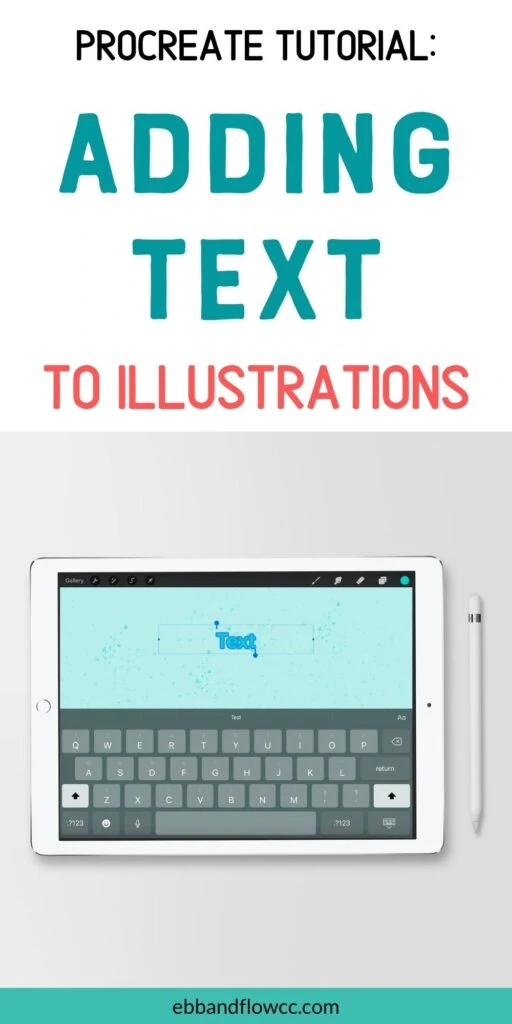 screenshot of Procreate text