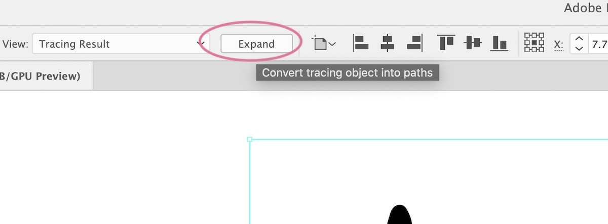 expand button in illustrator