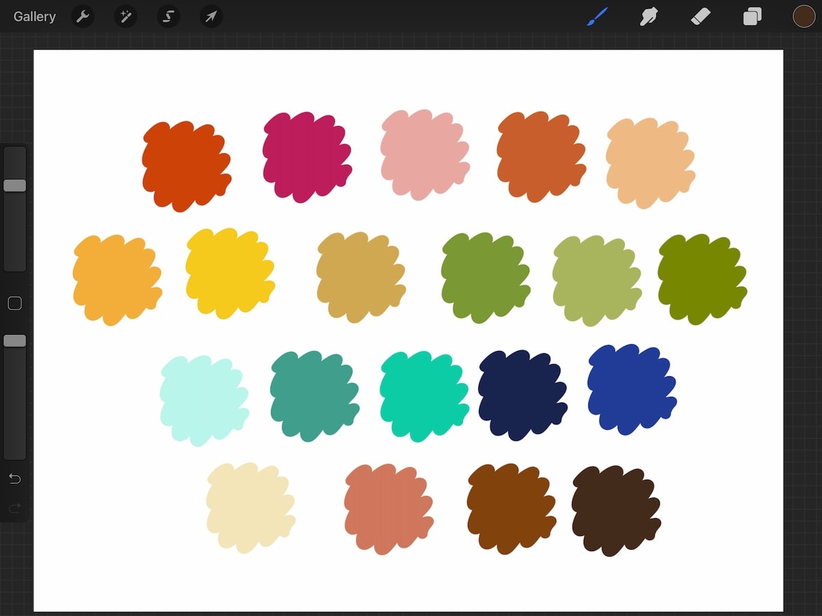 1970s inspired color palette
