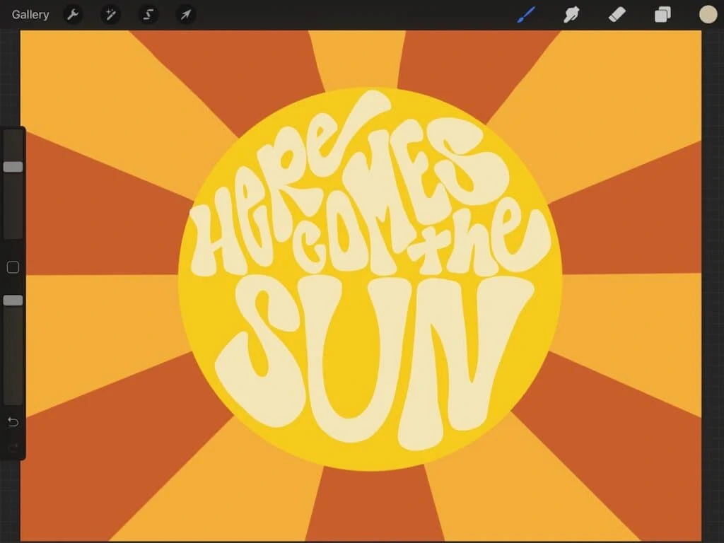 retro sun art