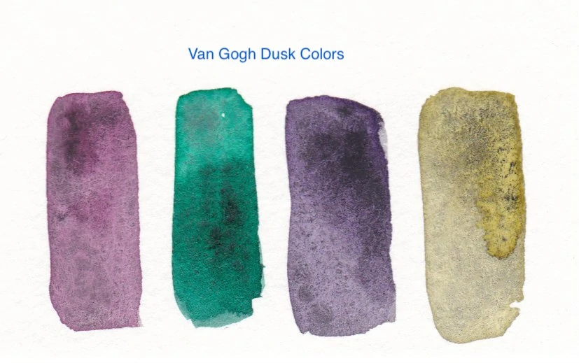 van gogh dusk watercolors swatches