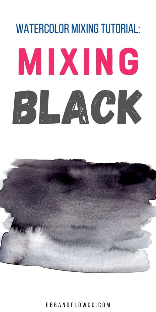 black watercolor paint swatch