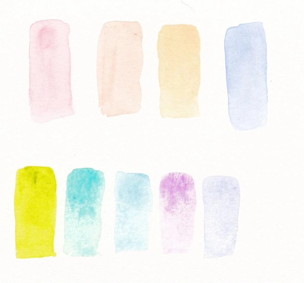 pastel watercolor swatches