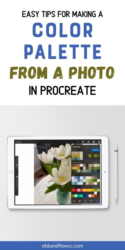 ipad with photo of tulips in vase