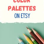 colored pencils on a green background