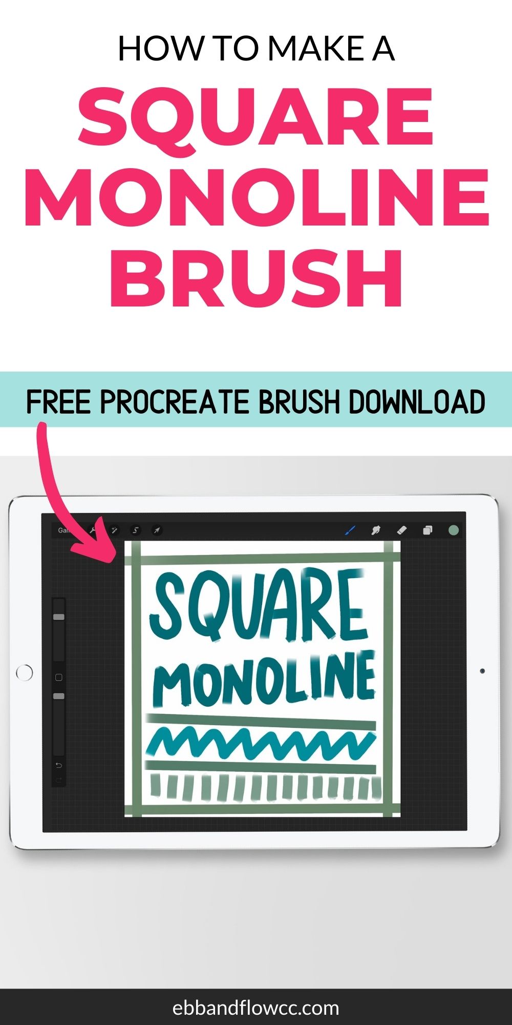 How to Make a Square Monoline Brush for Procreate EbbandFlowCC