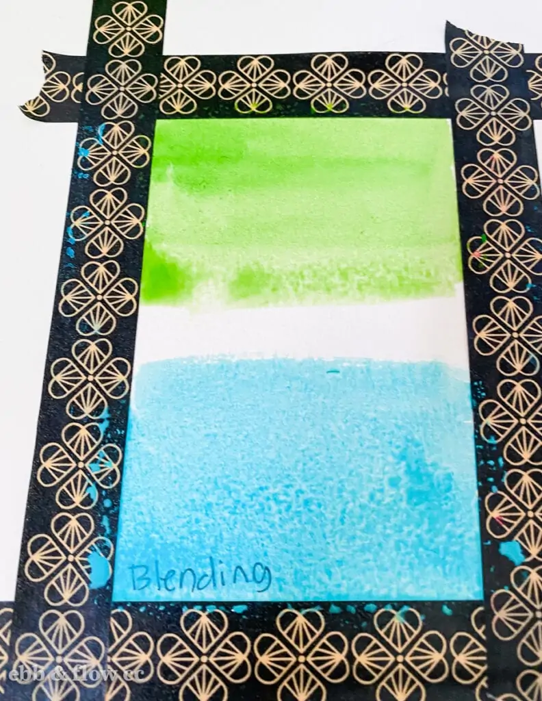 blending green and aqua watercolor paint