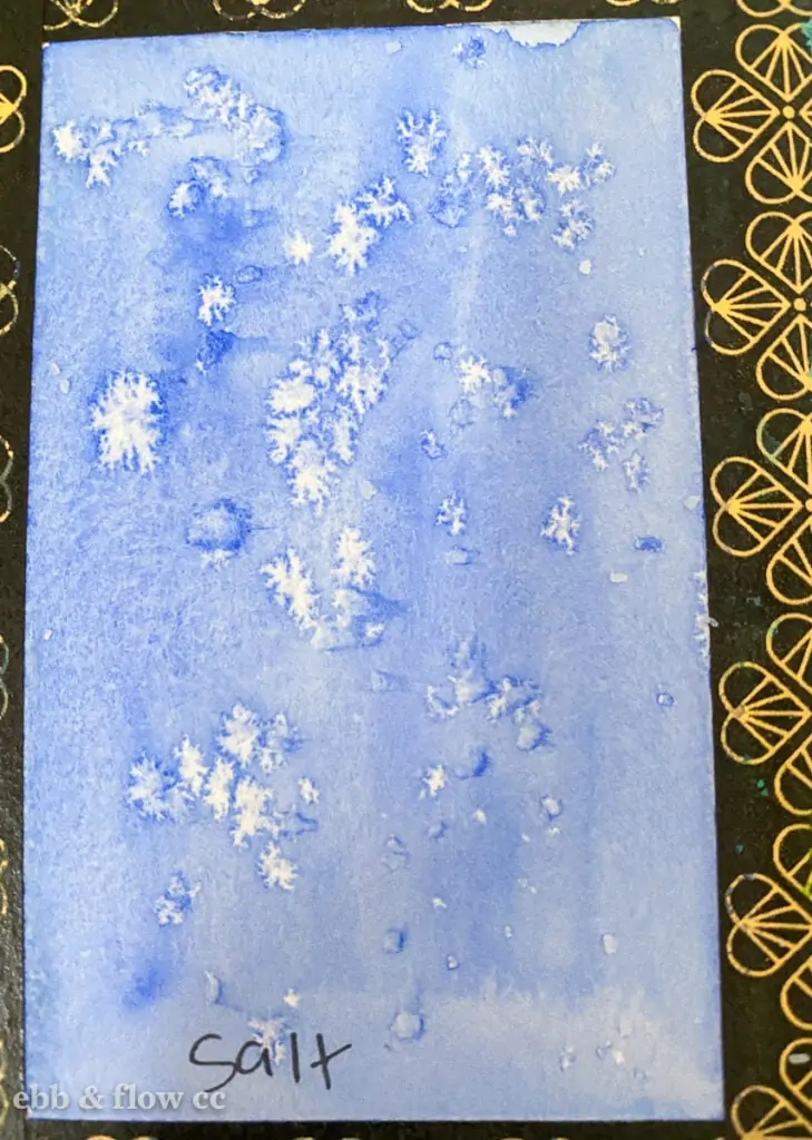 texture created by using salt on wet watercolor paint