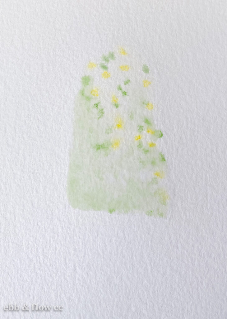 green and yellow ink diluting in water shape