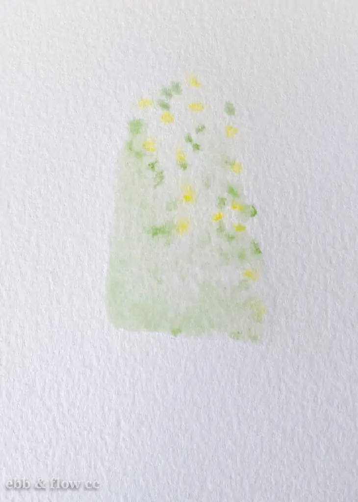 green and yellow ink diluting in water shape